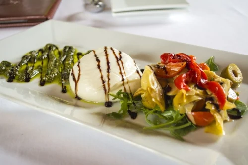   The Burrata Mozzarella dish is complete with a ricotta-mozzarella mix.   Long Islander News photo/Barbara Fiore  