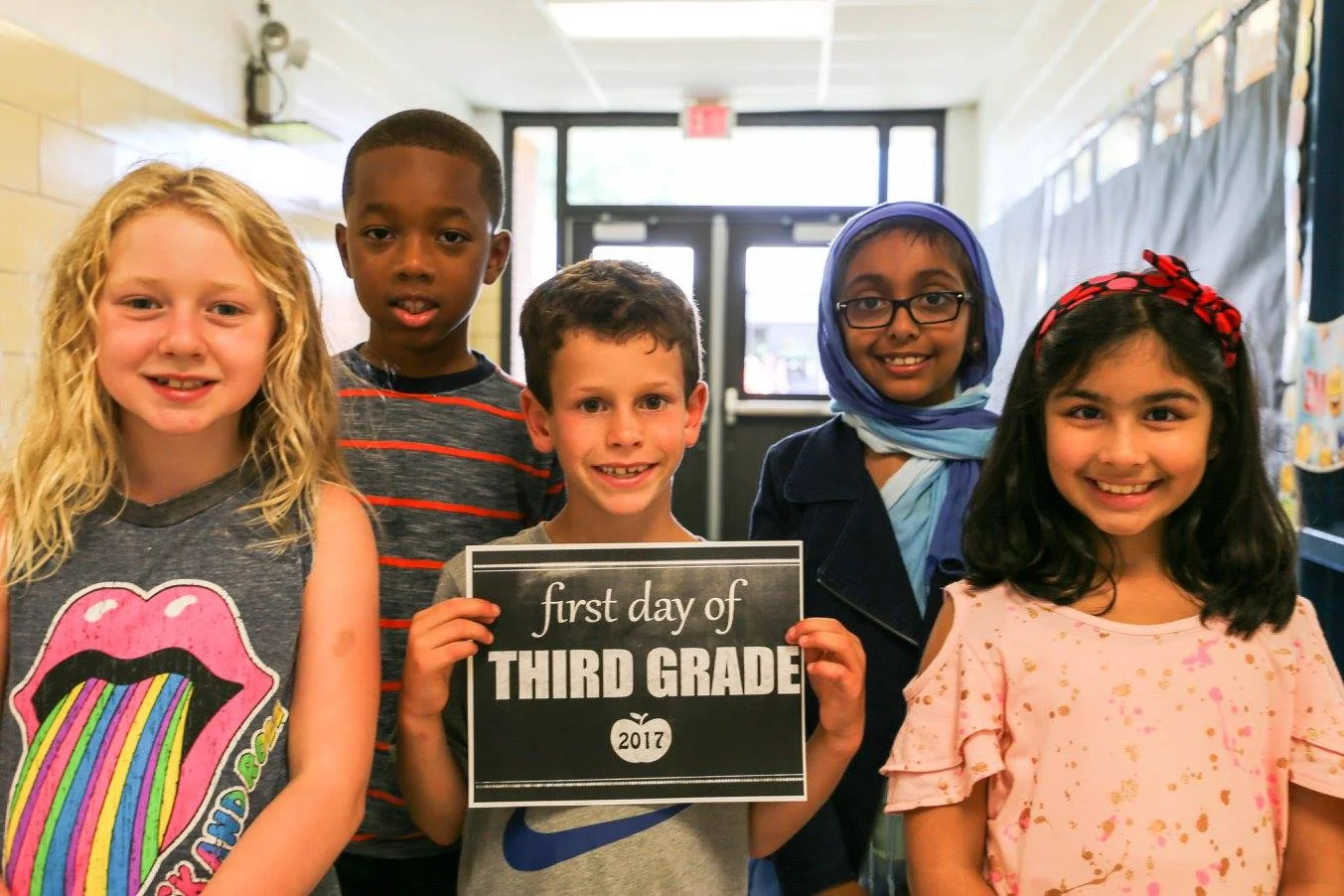   Half Hollow Hills third graders begin their first day of the 2017-2018 school year on Tuesday.   Photo/Half Hollow Hills School District     