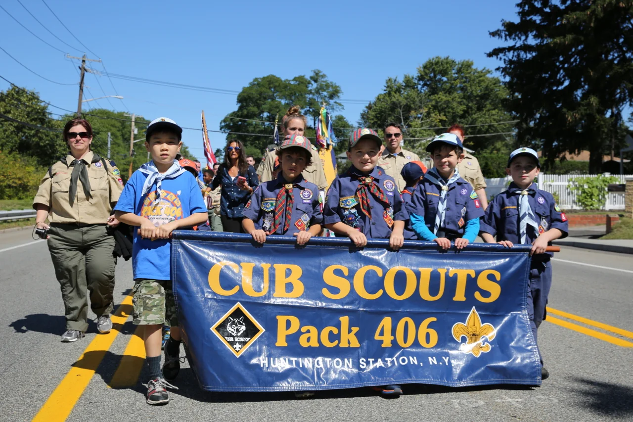   Cub Scout Pack 406 was one of the local scout troops that marched in the parade.&nbsp;  Photo by Steve Bartholomew  