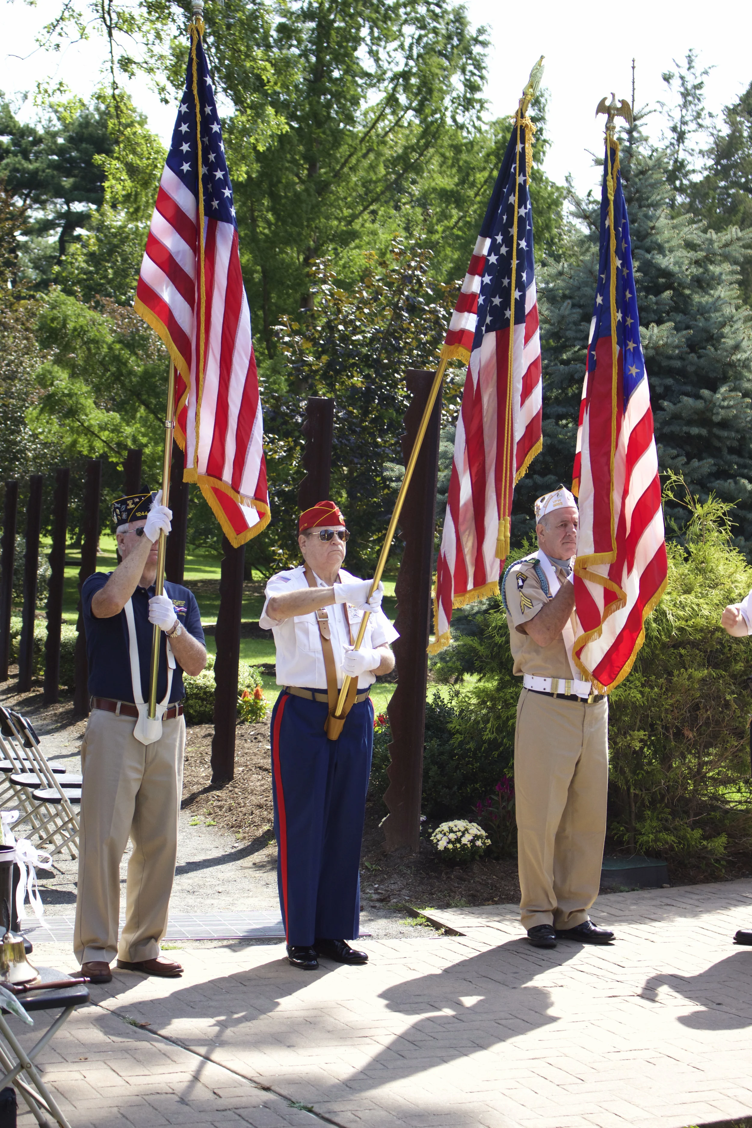   Veterans present colors during the 9/11 Memorial ceremony.   Long Islander News photos/Janee Law  