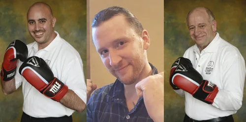 From left, Eliud Custodio, John Kraft, and Gregg Aramanda will all take part in the 14th Long Island Fight for Charity on November 20.