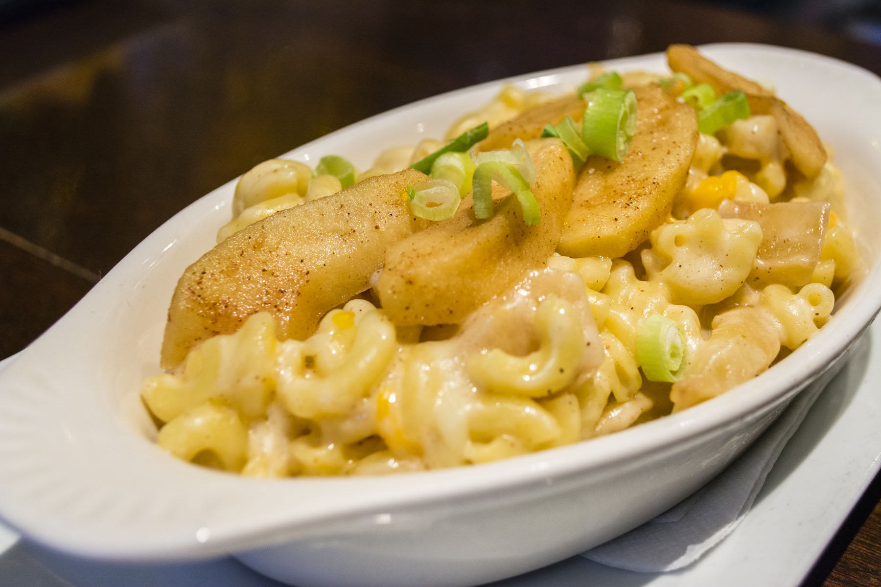   The Apple Cheddar Mac and Cheese ($13) combines apple slices, cinnamon, and cheese to create the perfect blend of savory and sweet.  