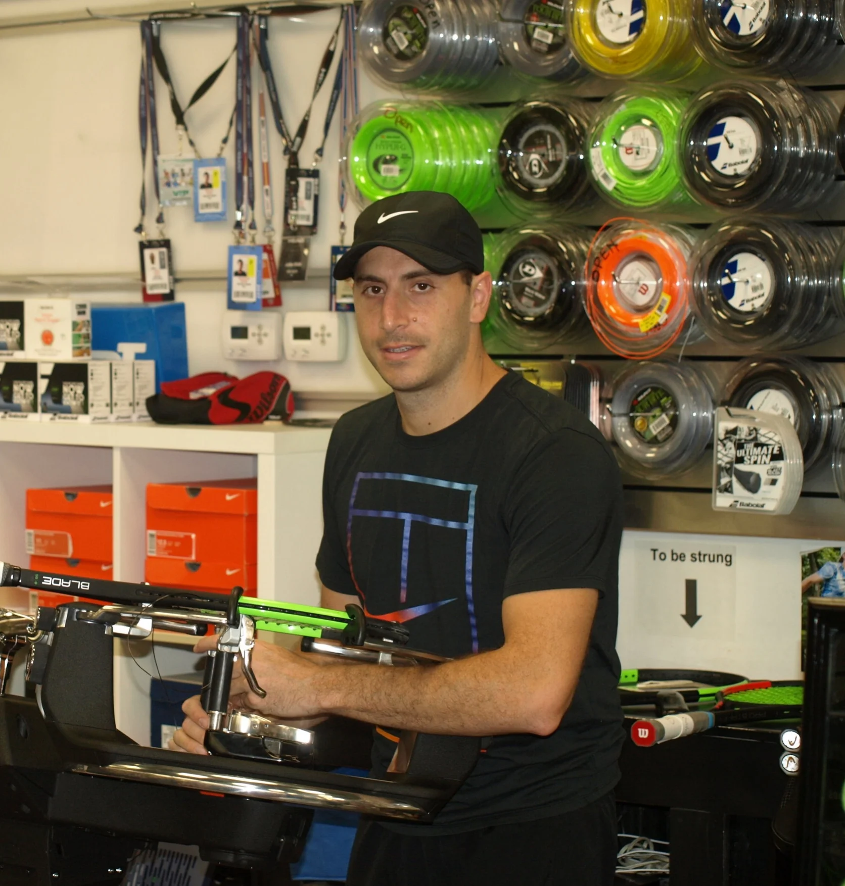 Solow Sports Owner Strings Hundreds of Tennis Rackets at U.S. Open