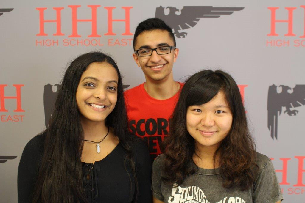   Half Hollow Hills East seniors, from left, Aditi Patil, Kasim Waqar and Elizabeth Chen.   Photos/Half Hollow Hills School District  