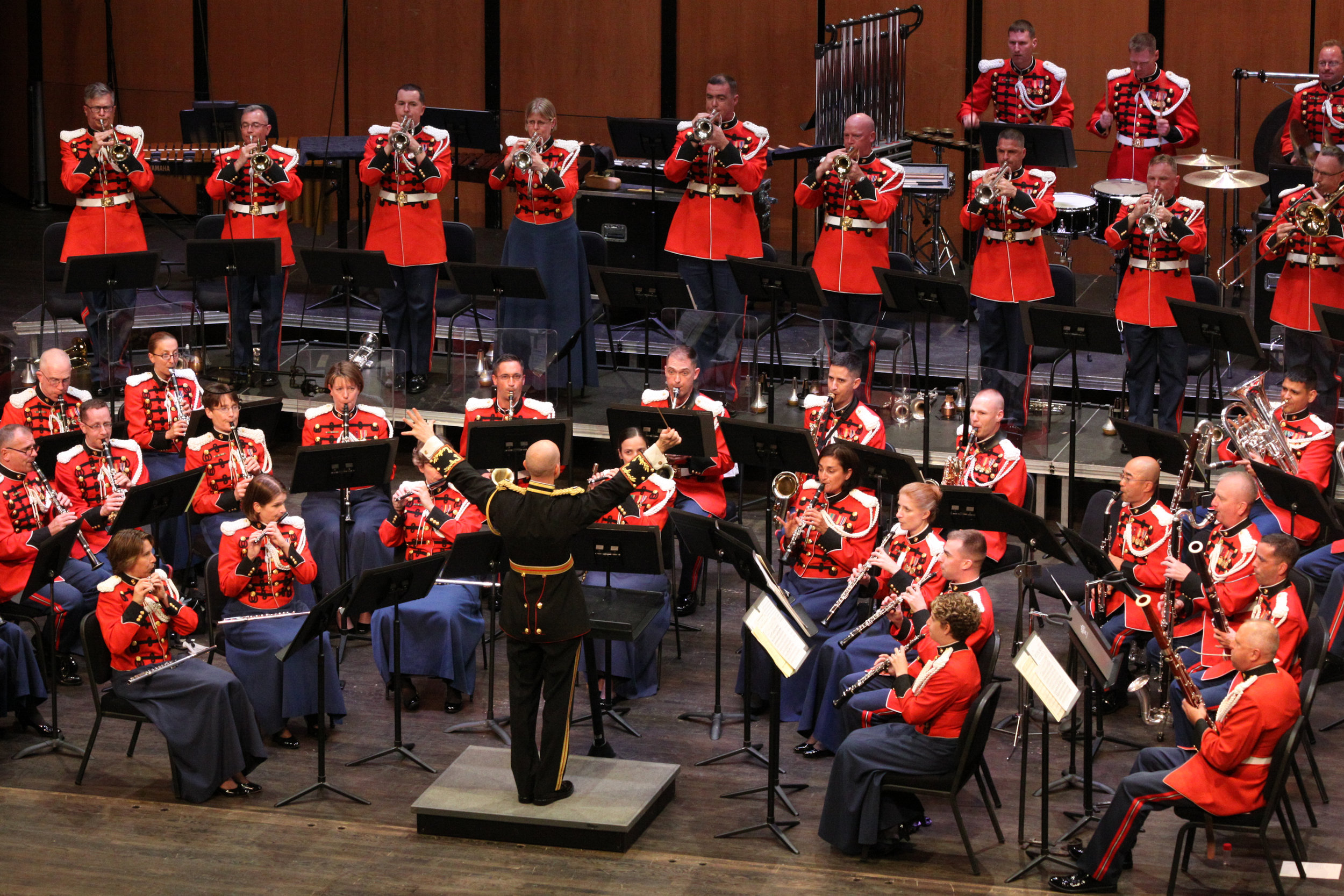   “The President’s Own” U.S. Marine Band will perform on the stage in the Half Hollow Hills High School East auditorium this October.     Photo Courtesy of U.S. Marine Band Public Affairs  