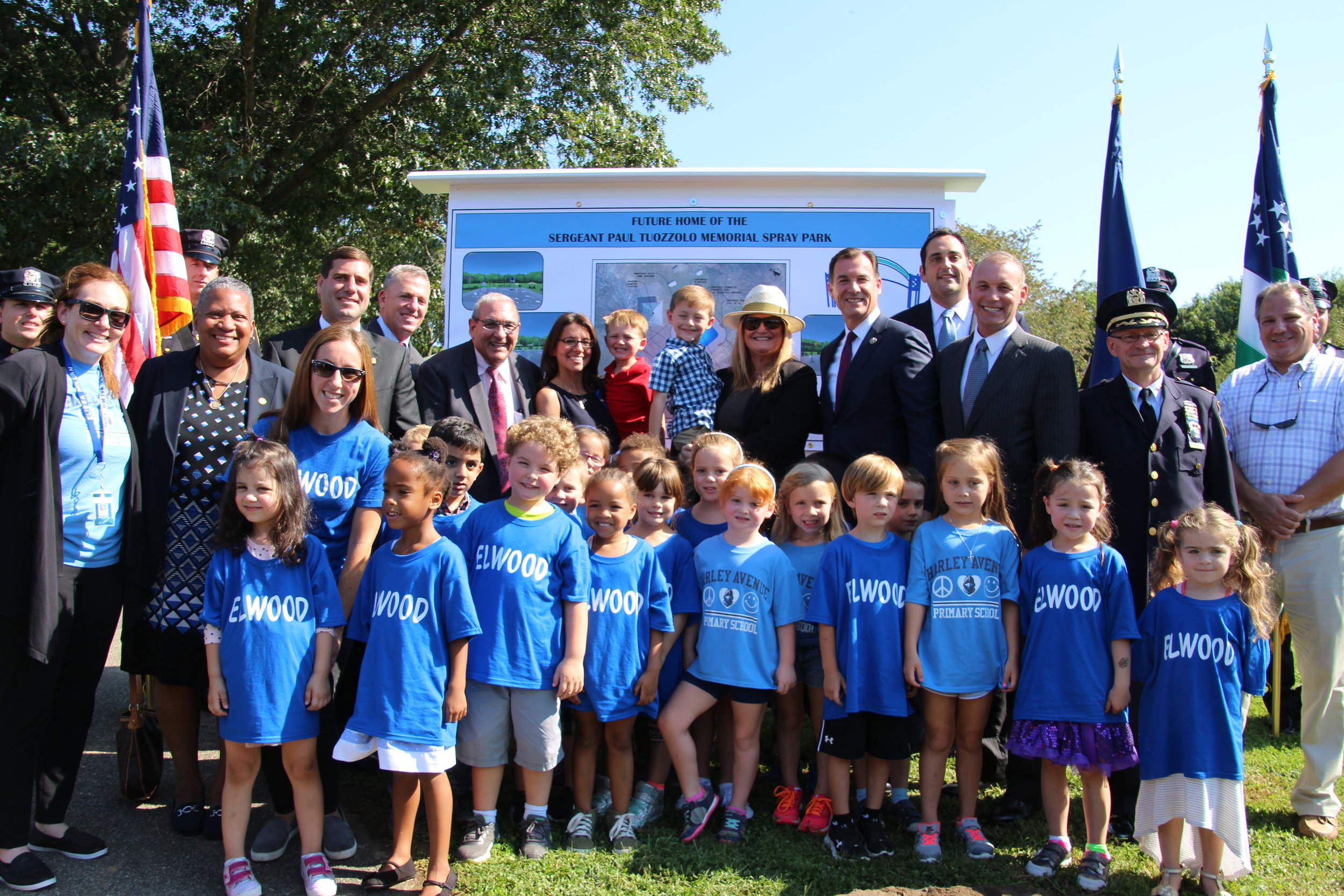   Town of Huntington officials announced Monday plans to build a spray park at Elwood Park in memory of New York Police Department Sgt. Paul Tuozzolo, a Greenlawn resident who was killed in the line of duty November 2016.   Photo/Town of Huntington  