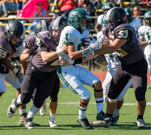   Commack’s defense forced a safety in Saturday’s homecoming game.   Photo/Bob Williams/Fast Focus Photography  