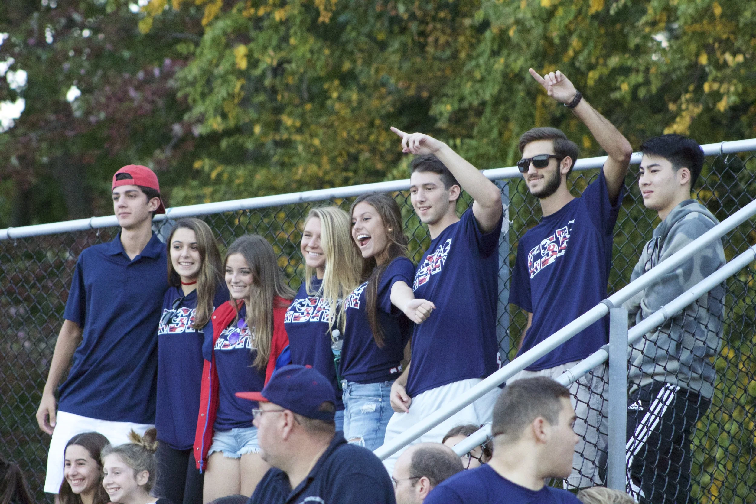   Cold Spring Harbor seniors showed their excitement at Friday’s homecoming game.&nbsp;  Long Islander News Photo/Janee Law  