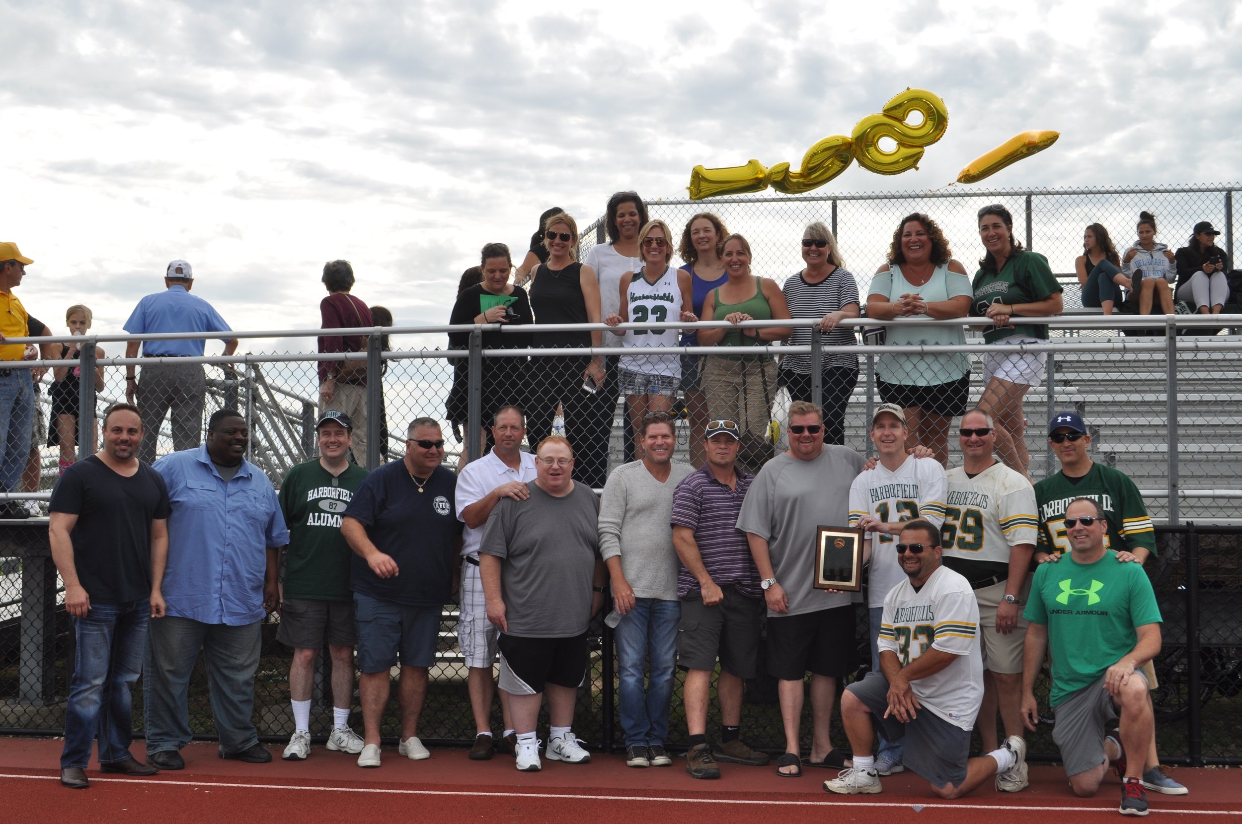   Several members of the 1987 Harborfields High School football team attended the reunion.   Photo Courtesy of John Tilden  