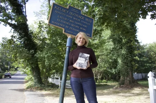 Kerriann Flanagan Brosky writes about historical crimes committed on Long Island and within the Town of Huntington in her new book. Long Islander News Photo/Janee Law