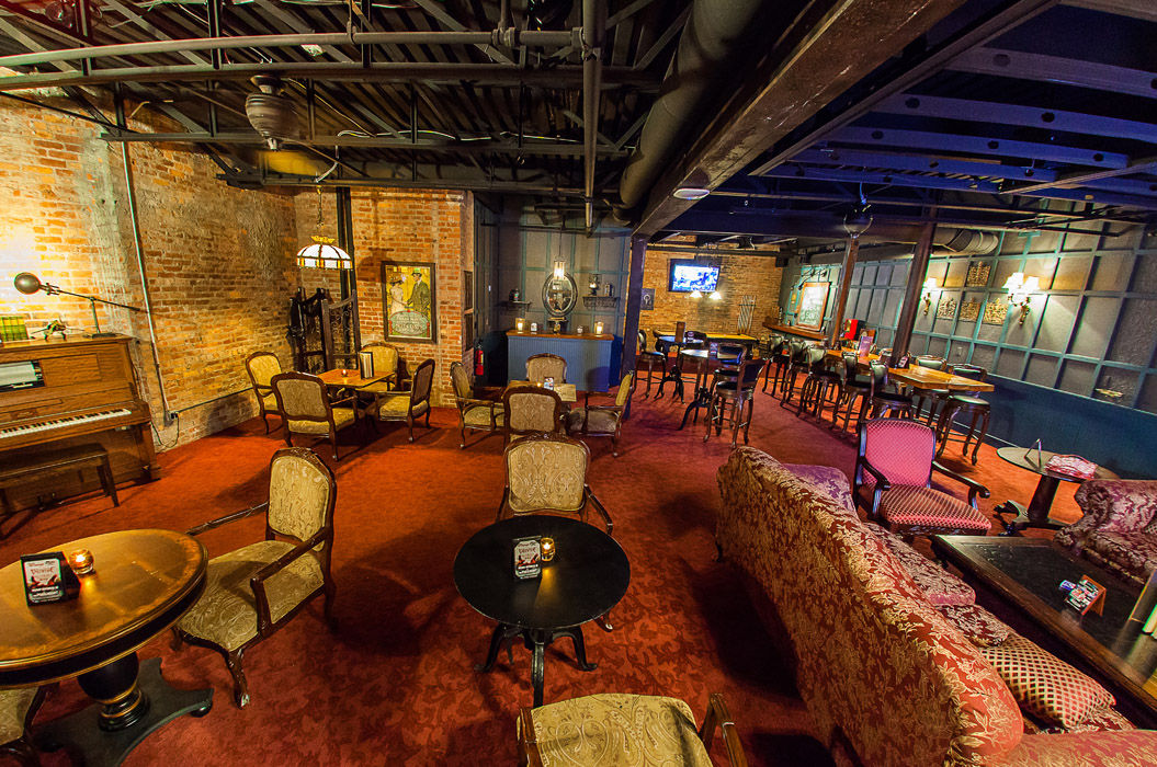   The Founder’s Room, the exclusive members-only club at The Paramount, recreates a 1920’s speakeasy with an urban-industrial-meets-old-world-craftsmanship style.  