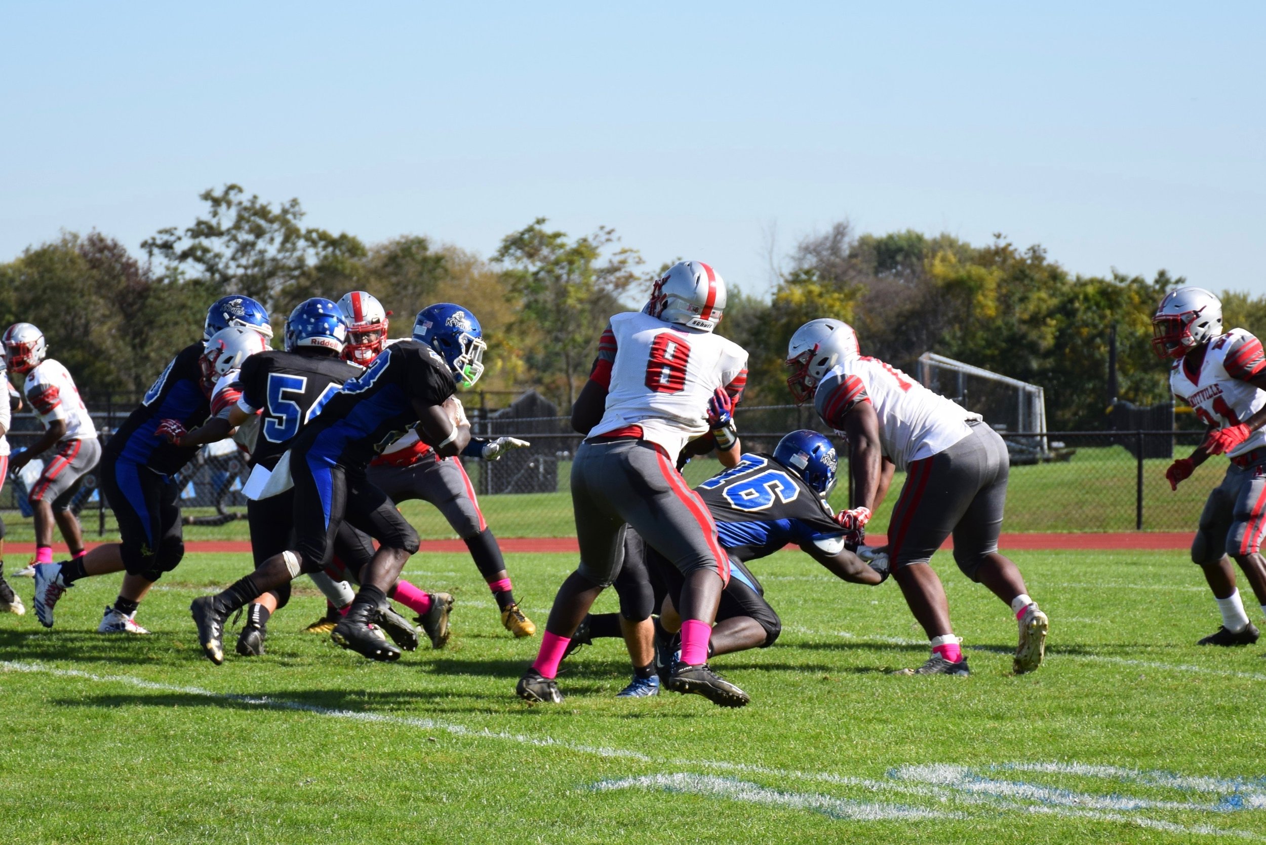   The Knights secured a 41-13 victory against Amityville at their homecoming game.&nbsp;  Photo Courtesy of Elwood Union Free School District  