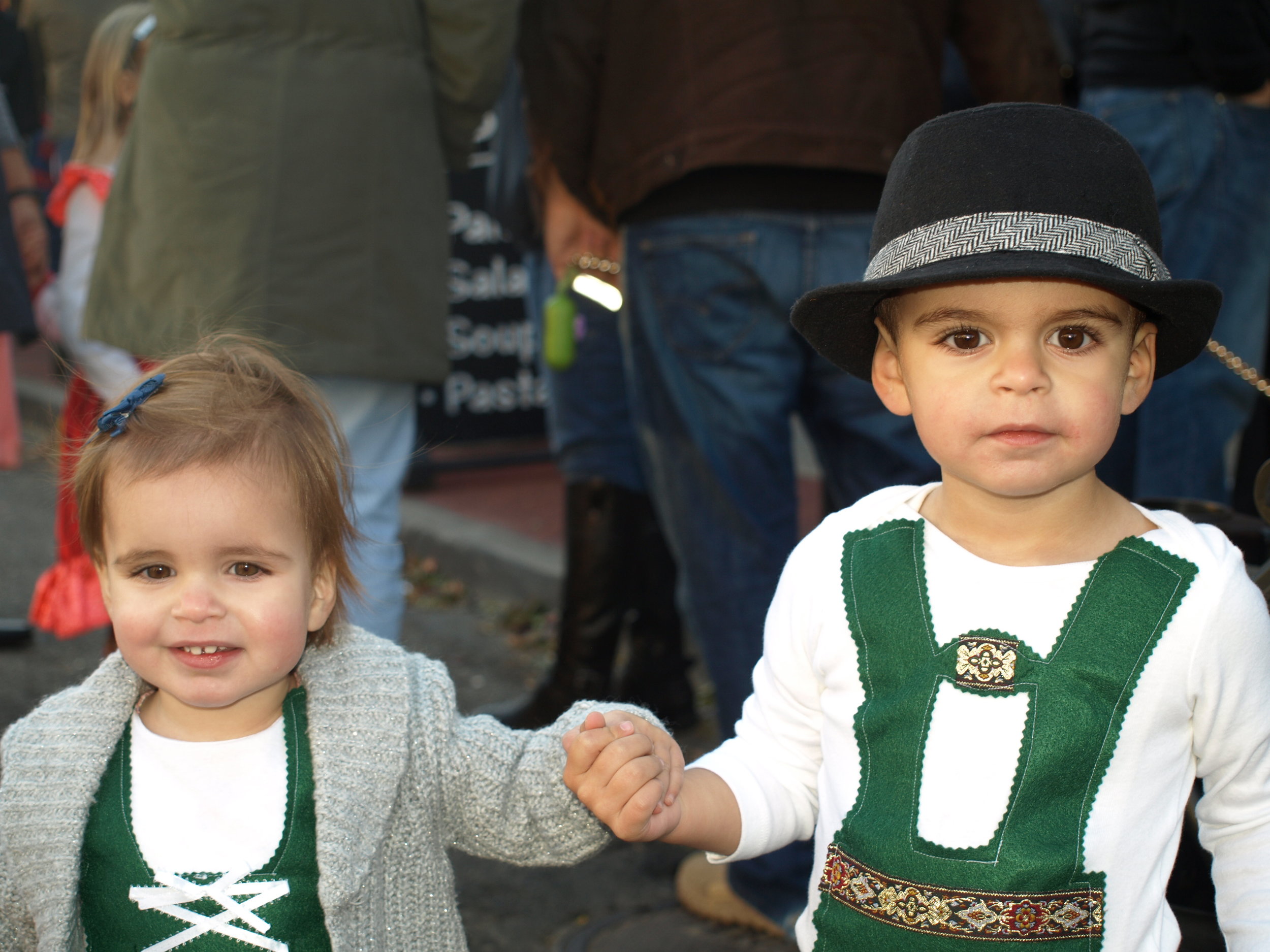   Charlotte, 1, and Henry, 2, Greenberg dressed as Hansel and Gretel.   Long Islander News Photo/Connor Beach  