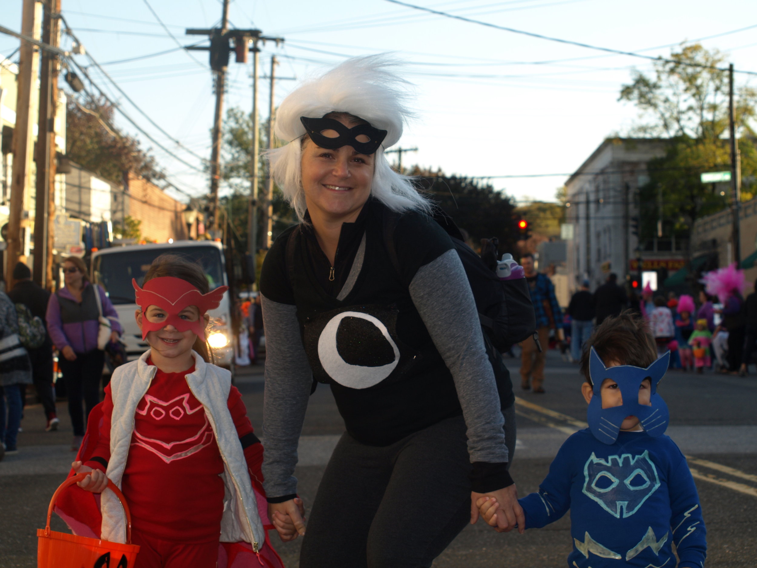   A trio of super heroes kept a watchful eye over the trick-or-treaters at the Town's Halloween Parade.&nbsp;  Long Islander News Photo/Connor Beach  