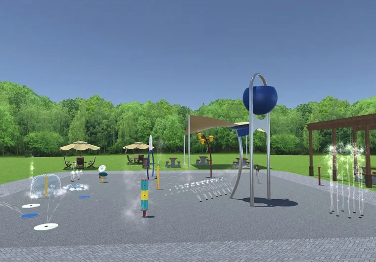 Town of Huntington officials approved a resolution to fund the Sgt. Paul Tuozzolo Memorial Spray Park, which is depicted in the above rendering.