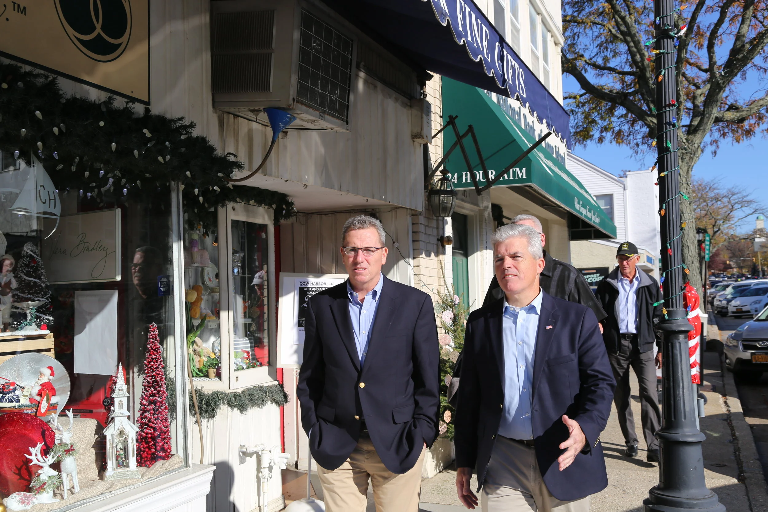   Huntington Councilman Mark Cuthbertson and Suffolk County Executive Steve Bellone walked Northport Village on Small Business Saturday   Photo Courtesy of Office of the Suffolk County Executive   