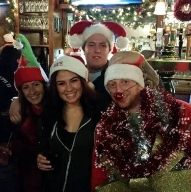 One of the many groups that hit Huntington village during last year's annual holiday bar crawl. This year’s crawl is Saturday, Dec. 16. Photo Courtesy of Long Island Social Events