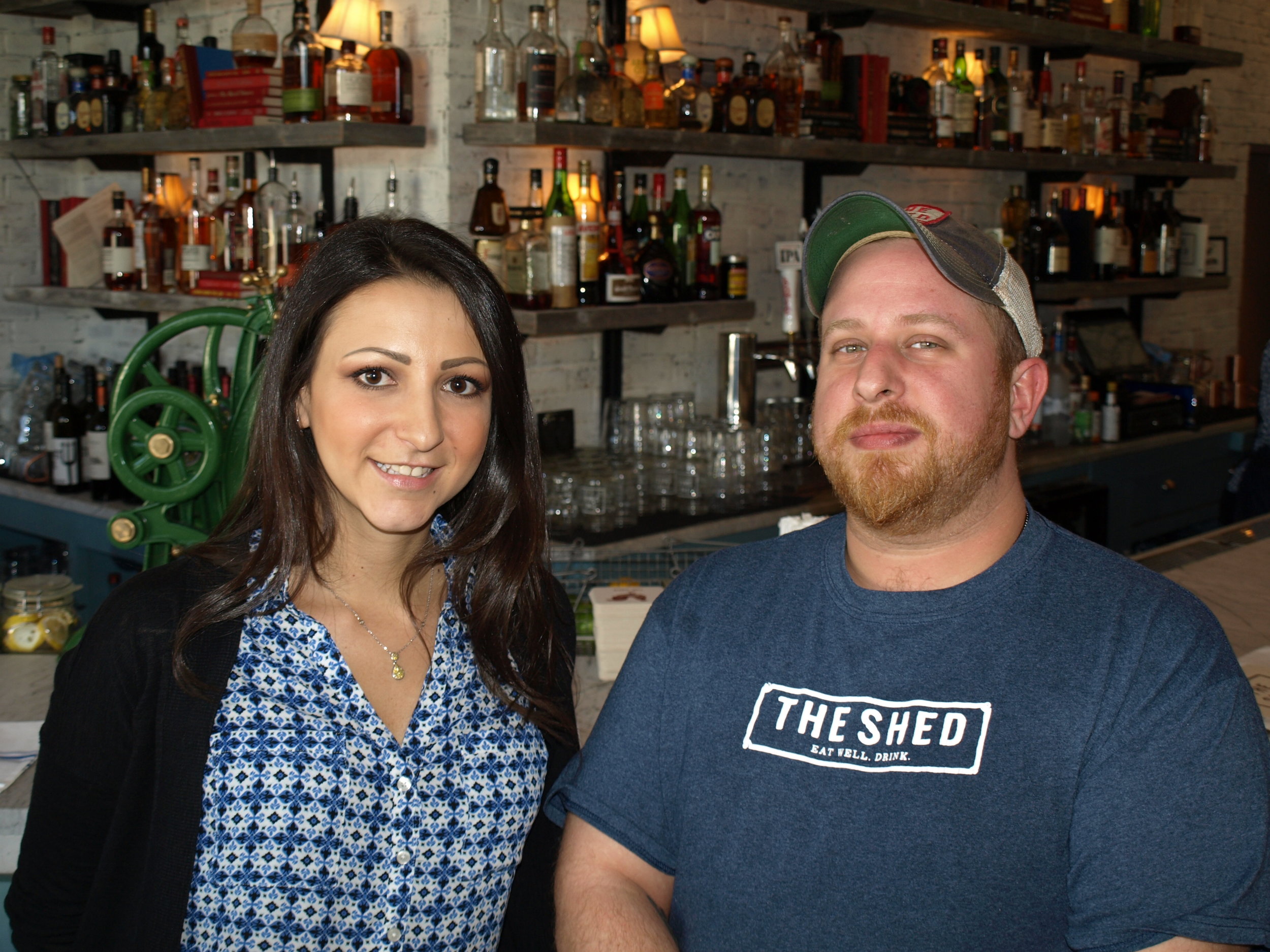   The Shed general manager Samantha Guariglia, left, and chef Roberto Baez serve up American comfort food at the newly-opened restaurant.     Long Islander News photos/Connor Beach     