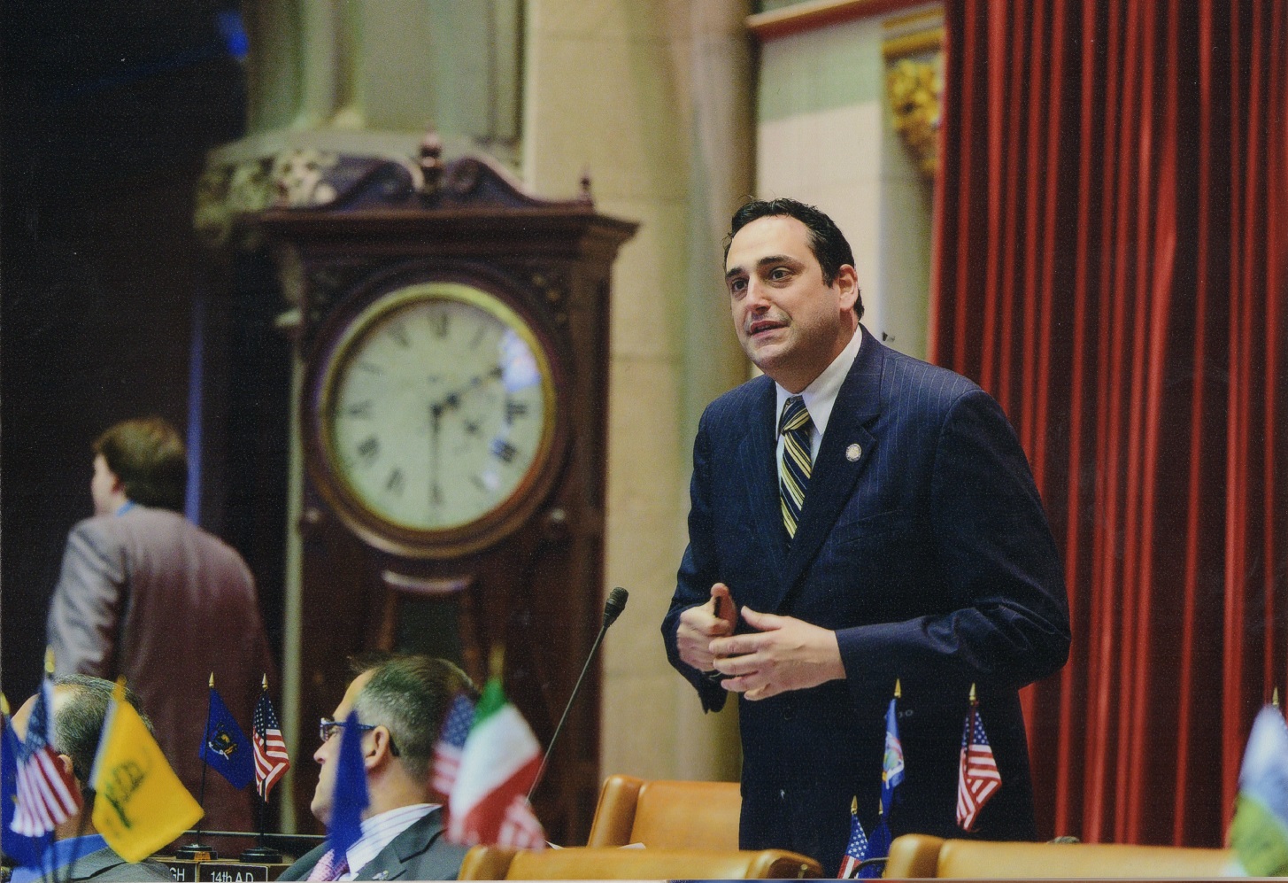   &nbsp;Chad Lupinacci speaks on the Assembly floor.  