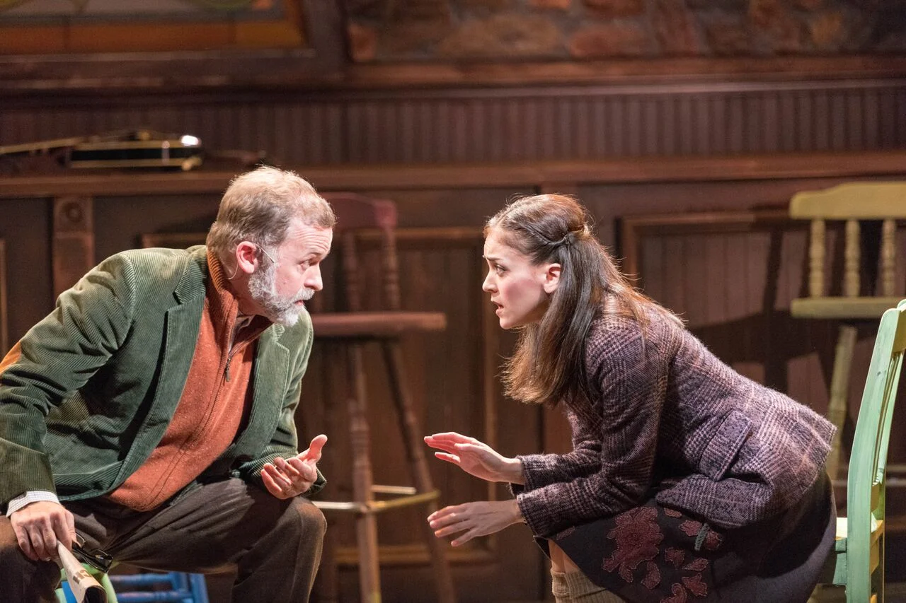 Bristol Pomeroy (Da) and Andrea Goss (Girl) share their concerns about Guy during the John W Engeman Theater’s production of “Once.” Photos by Michael DeCristofaro