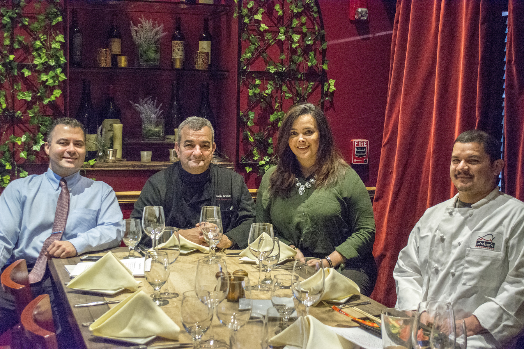 Mac’s owner Mark Gelish, second from left, and his daughter catering manager Leanne Verity treat all of Mac’s customers like extended family at the Huntington village restaurant. Long Islander News photos/Barbara Fiore