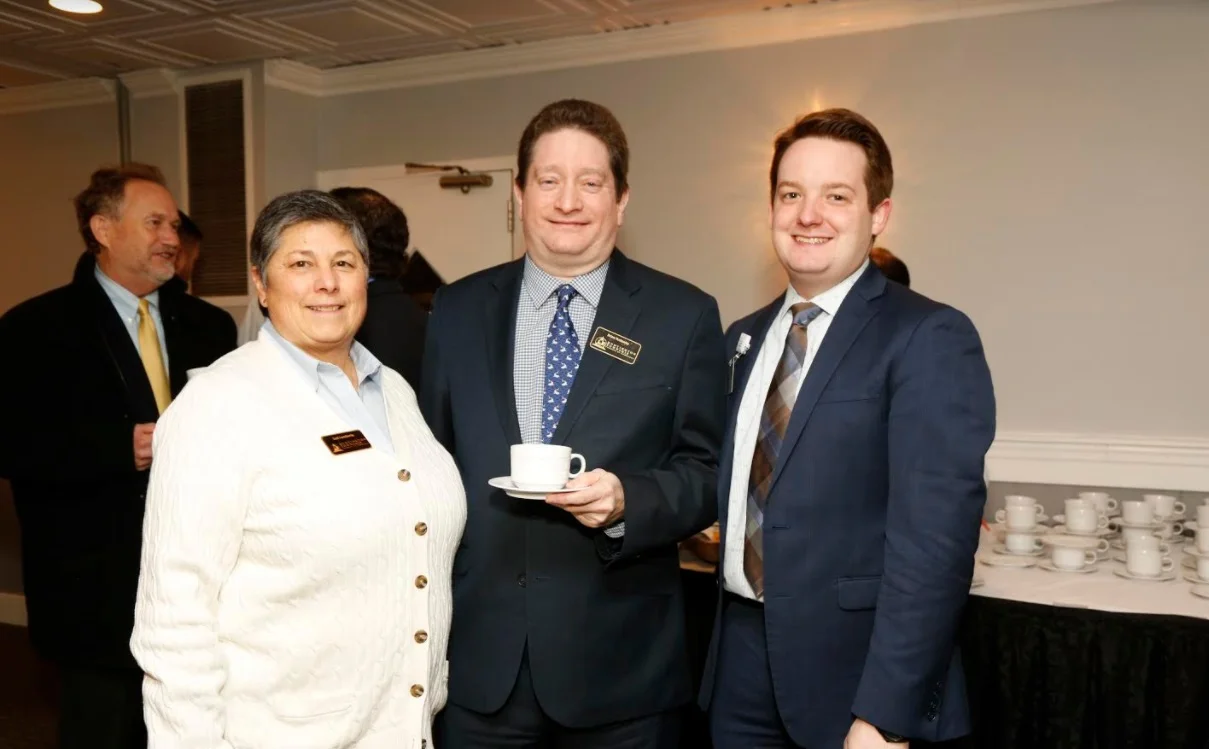   Chamber board member Gail Lambert, Chairman Brian Yudewitz and Kirk McDavid of Northwell Health Systems, an event sponsor.   Photos/Len Marks Photography     