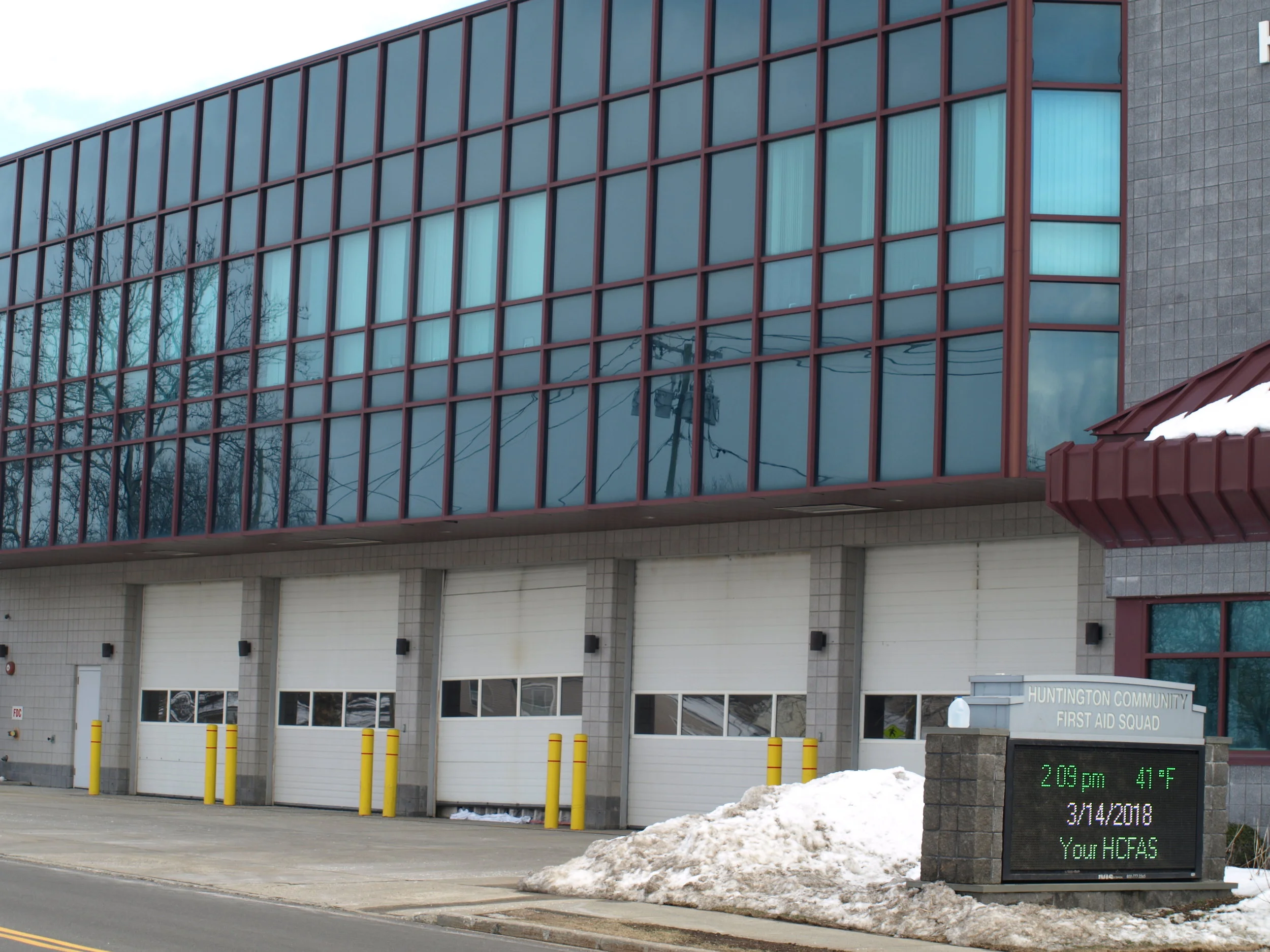   The current headquarters of the HCFAS at 2 Railroad Street in Huntington Station houses six ambulances and other equipment.   Long Islander News photos/Connor Beach &nbsp;  