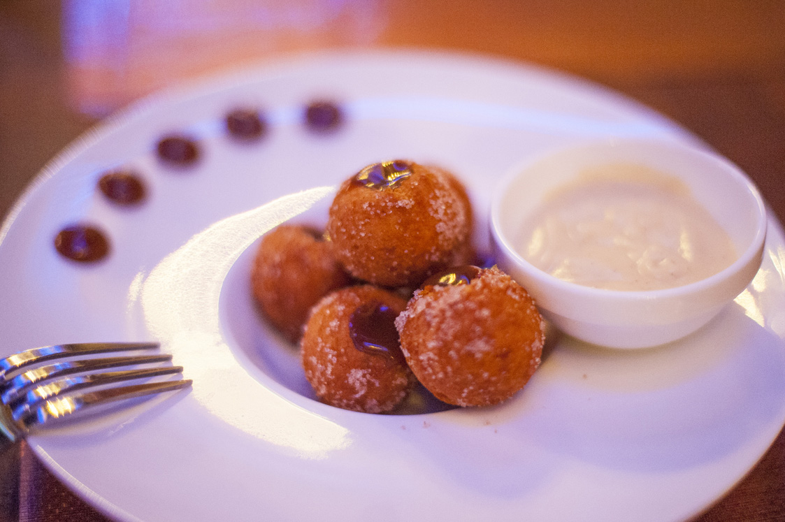 Finish your meal with one of three desserts at IMC in Huntington, including the doughnuts. Long Islander News photos/archives