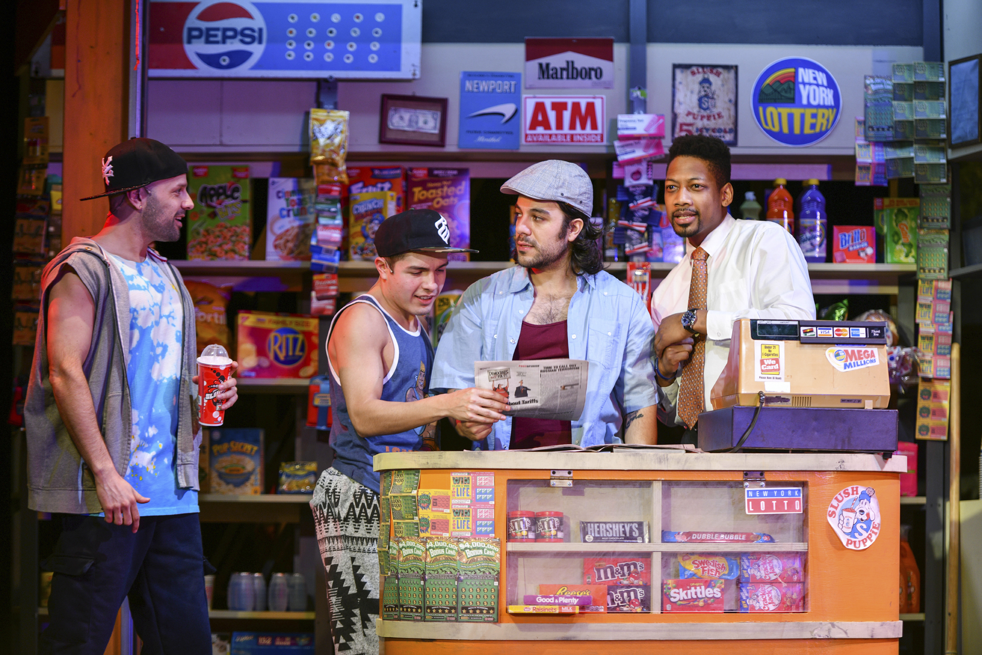   Nick Martinez (Sonny), Spiro Marcos (Usnavi) and Josh Marin (Benny), along with Danny Lopez (Graffiti Pete), not pictured, keep audiences entertained with their rhythmic collaboration and comedic delivery. &nbsp;  Photos by Michael DeCristofaro  