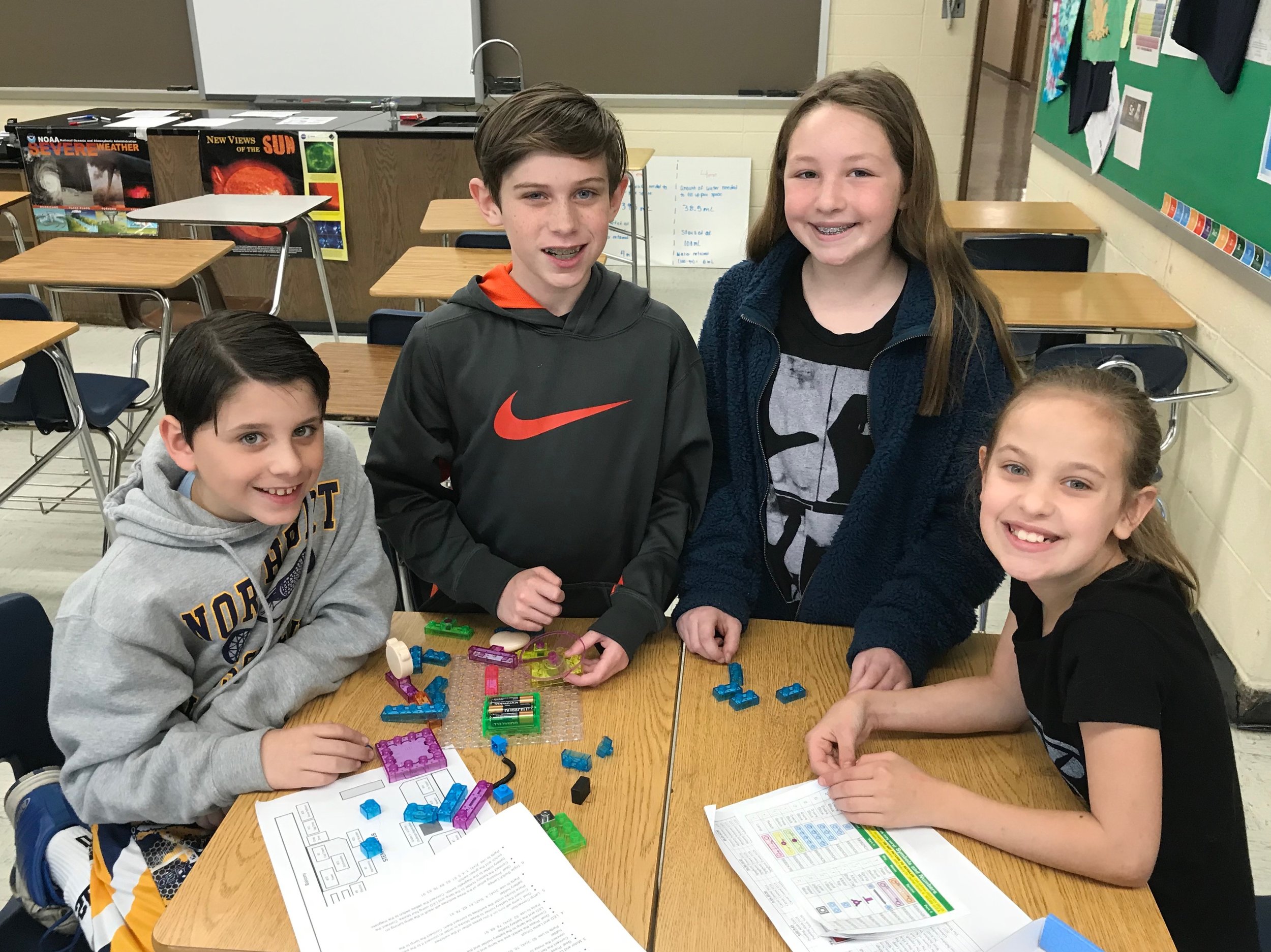   Students tackle a switchboard activity, above, at Northport High School’s STEM Fair &amp; Challenge, where children had the opportunity to exercise creativity and problem-solving skills through hands-on experience.   (Photos/Northport-East Northpor