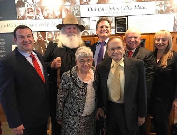  The Gould family — and Darrel Ford as Whitman, back row, second from left — is pictured from left: Robert Gould; Jeffrey Gould, a WWBA trustee; Bruce Gould; and Robin.  