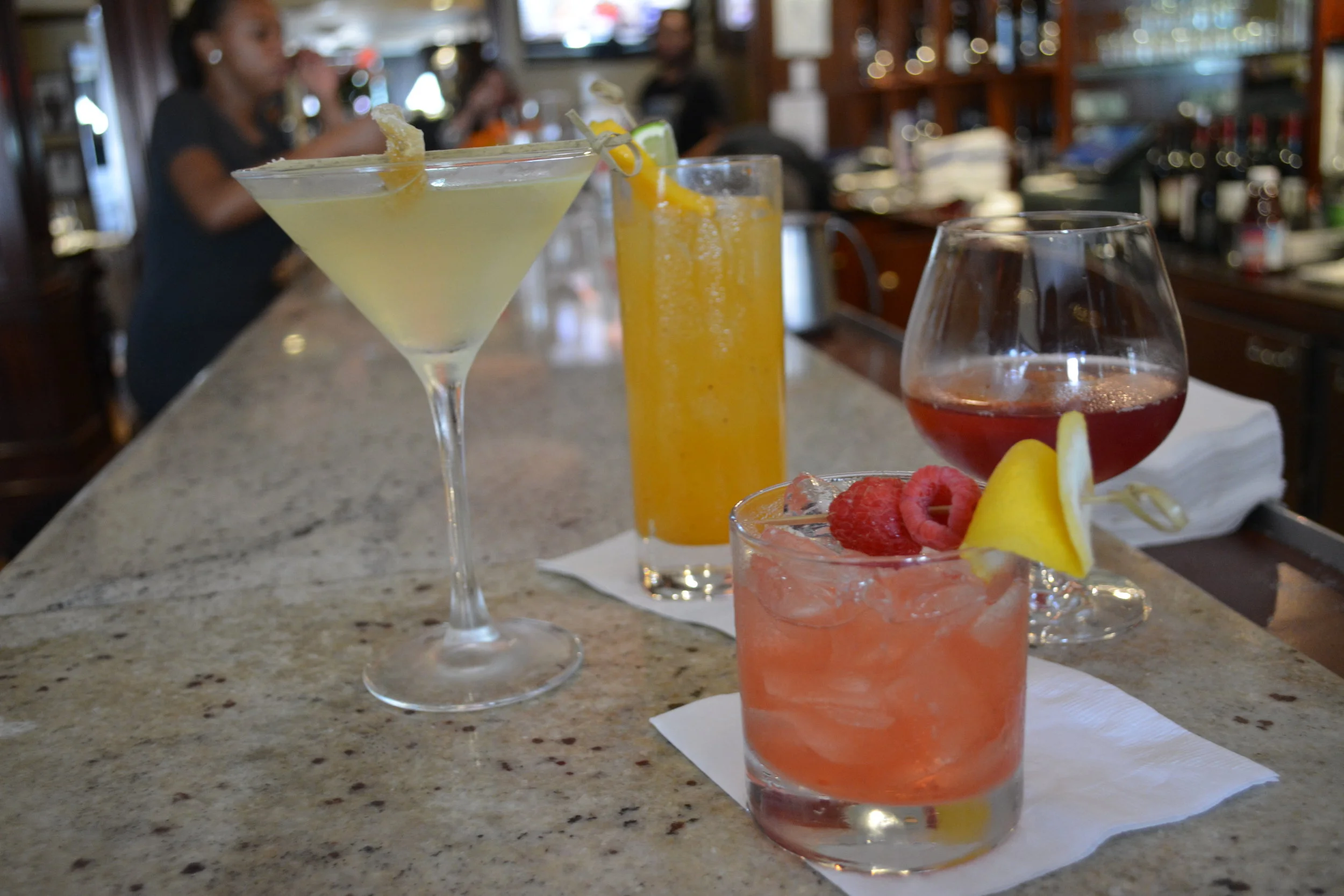   Some of the new craft cocktails available at the bar at Jonathan’s.  