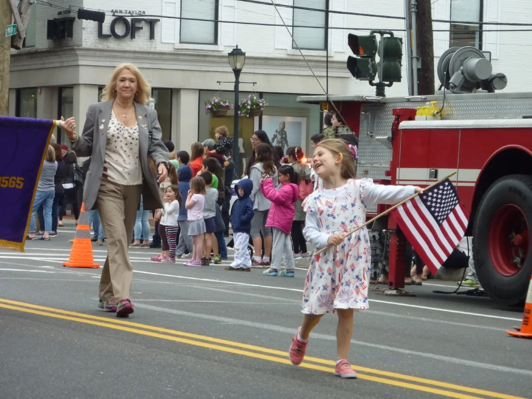   Ava Rosalie Busche had a grand time marching in Huntington’s Memorial Day Parade Monday. The great granddaughter of Elks officer Judith Warden of East Northport, she led the Elks Post 1565 contingent in the march on Main Street.   (Long Islander Ne