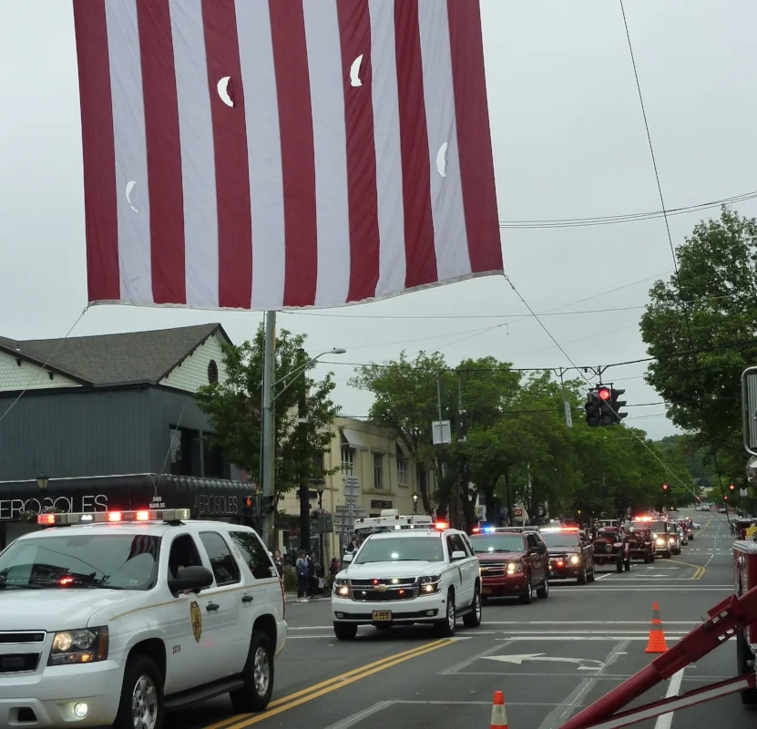   Fire Departments from throughout the town marched together.  
