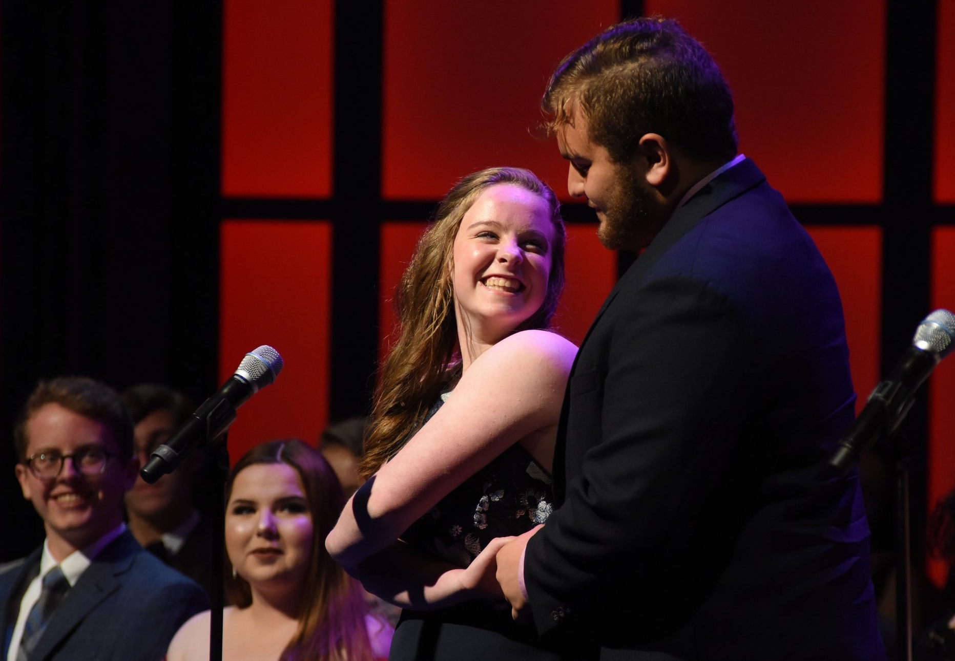   David Goz and Meaghan Maher perform “Till There Was You” from Northport High School’s version of “The Music Man.”  