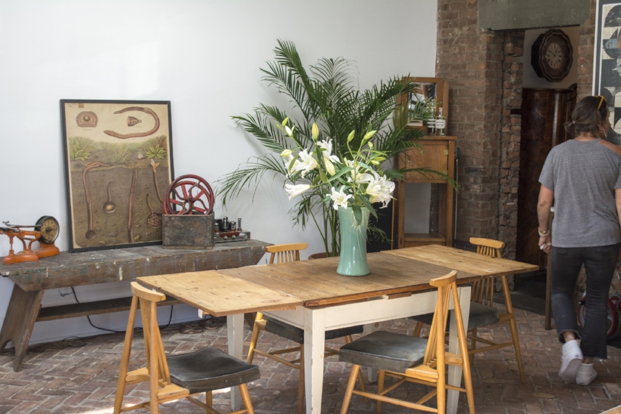   Industry’s bright, open back room can serve as a gathering place where merchants can give demonstrations of their products and hold instructional classes.    