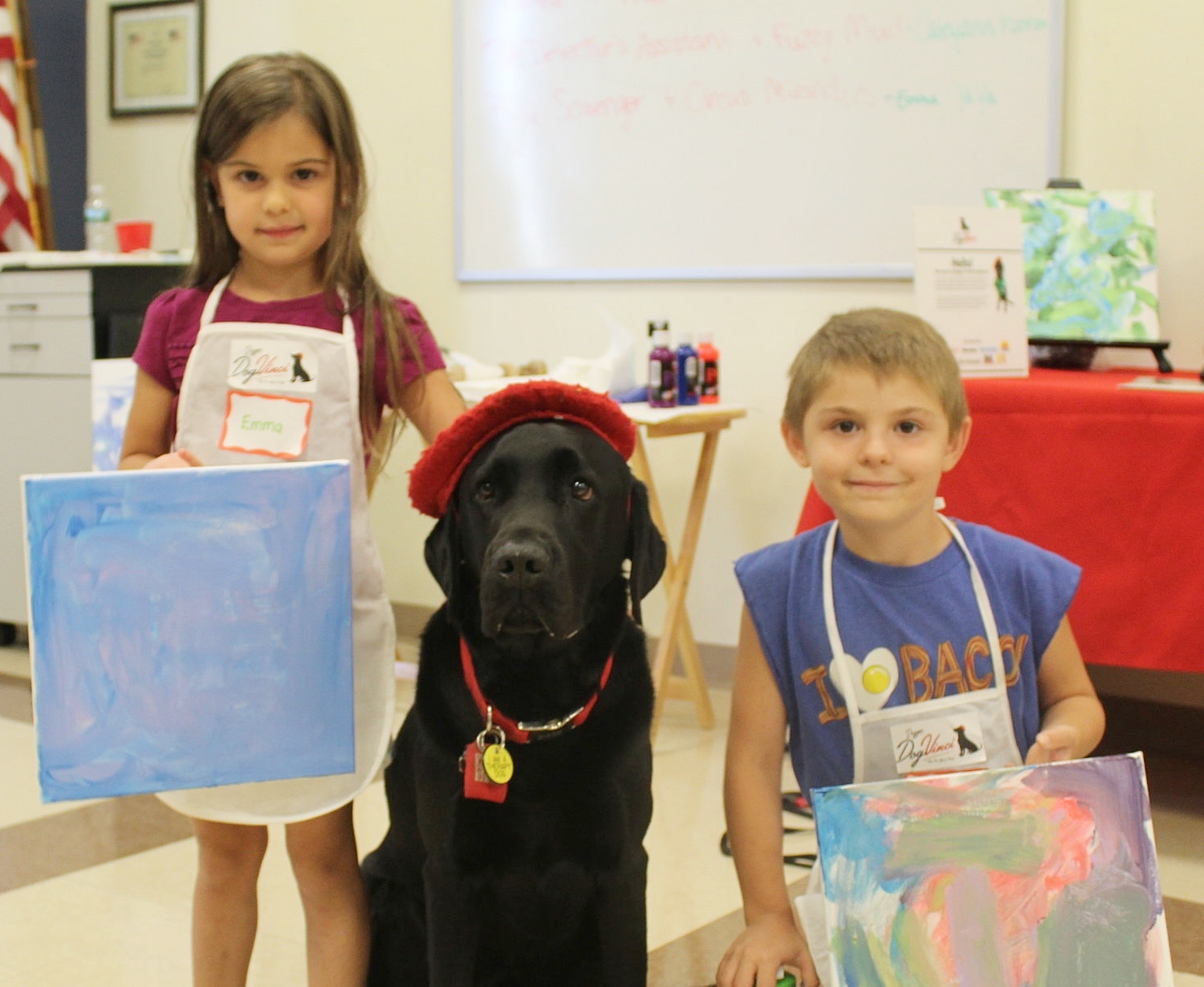 Renaissance Pup 'DogVinci' Visits Elwood Library