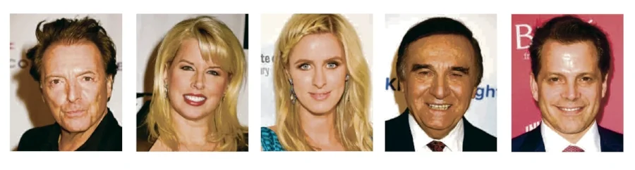 Among the notable celebrity watchers might glimpse at Oheka tonight, from left, are Armand Assante, Rita Coby, Nicky Hilton, Tony LoBianco and Anthony Scaramucci.