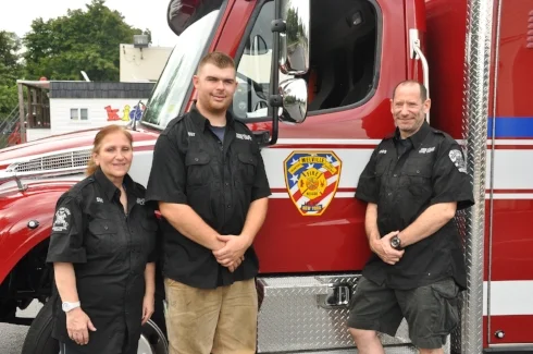 Fast action from Melville Rescue Squad EMT Sue Rao, Melville Firefighter Dave Schneider, and Melville Firefighter and EMS Dr. David Kugler, helped save the life of a choking baby.