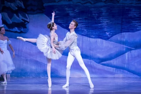 Emily Gershowitz stars as the Snow Queen opposite Jackson Fort in New York Dance Theatre’s production of “The Nutcracker,” 30 years after her mom danced the same role.