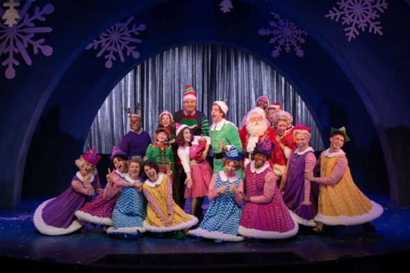 Buddy and his fellow elves perform a musical number in the John Engeman Theater’s production of Elf: The Musical. Photo by Michael DeCristofaro