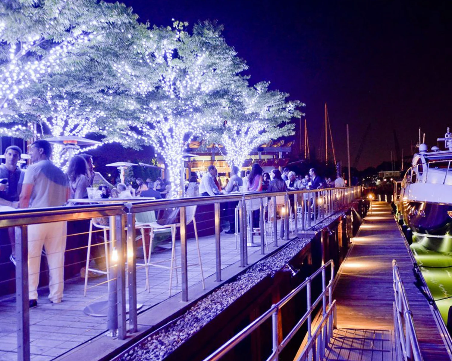 At Prime in Halesite, a year-round beautiful view of Huntington Harbor is transformed into a winter wonderland for the holiday season.