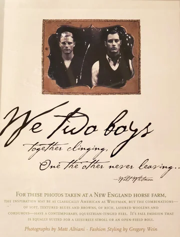A contemporary men’s fashion campaign was built around Whitman’s words.