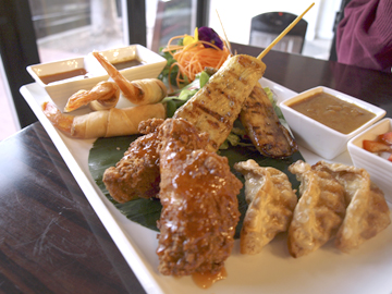  Ra-Cha Combo appetizer ($16.95) gives everyone at the table a taste.  