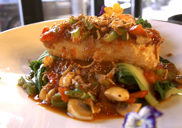  Chilean Sea Bass ($29) mixes sweet, spicy and sour together with bok choy and sweet chili sauce.  