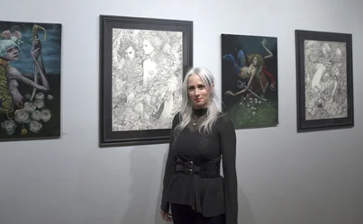 Haven Gallery owner and curator Erica Berkowitz shows and sells art depicting fantasy. Long Islander News photo/Sophia Ricco