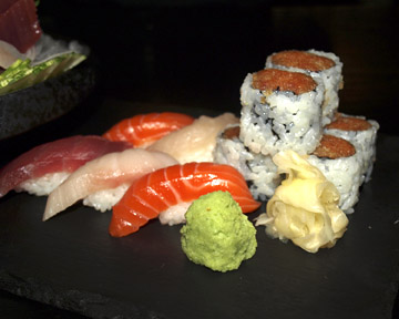  Sushi for One ($29)… spicy salmon roll and sushi selection. 
