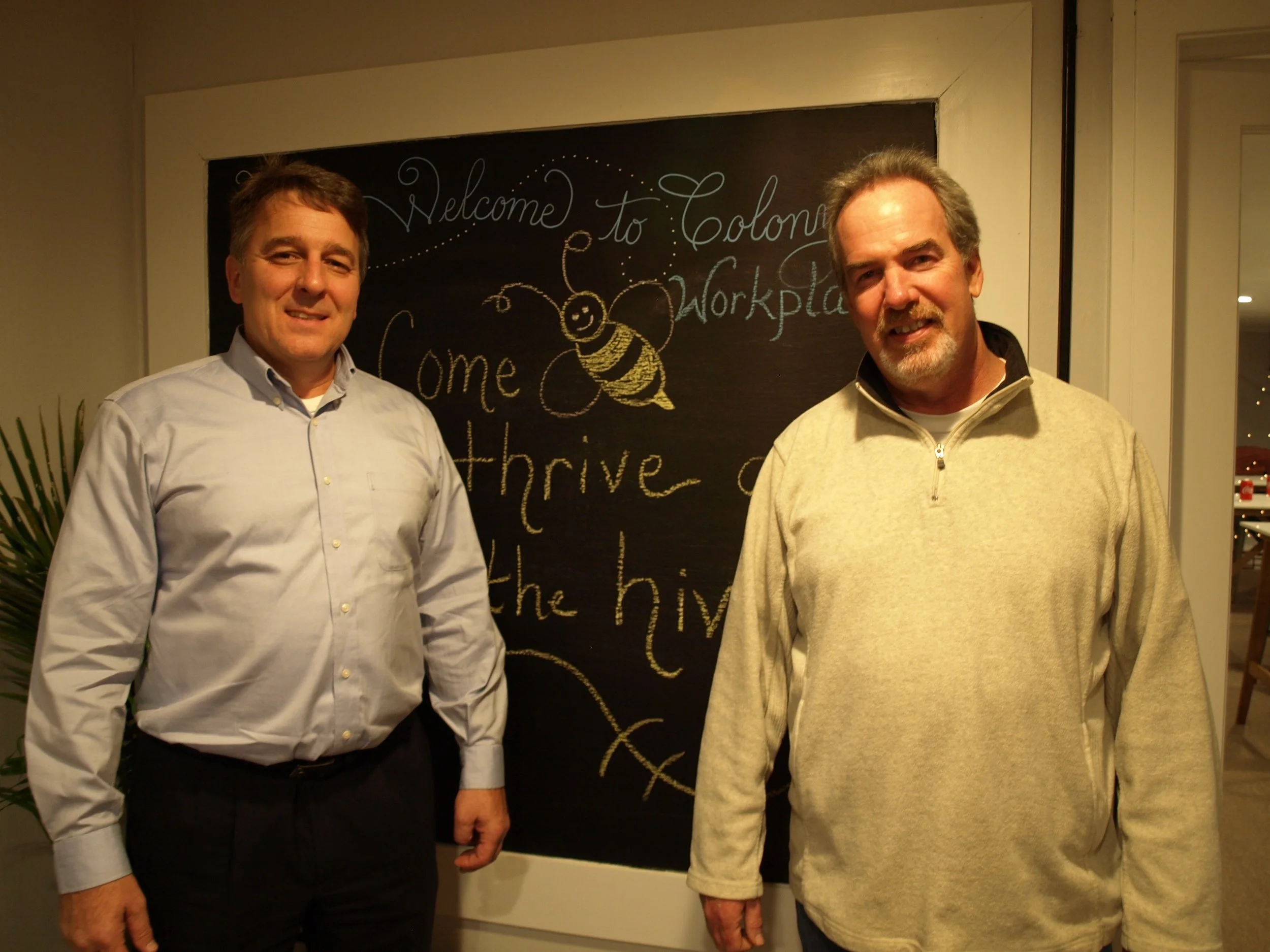 Founders, David Jakubowski and William Cody created Colony Workplaces to bring co-working to Huntington.