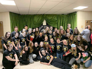 The cast of “The Addams Family” at St. Anthony’s High School were delighted to meet and perform for a member of royal family of the United Arab Emirates on Saturday, March 23.