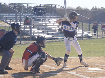 Matt Polestino prepares himself at the plate. Photos courtesy Matthew Rocchio